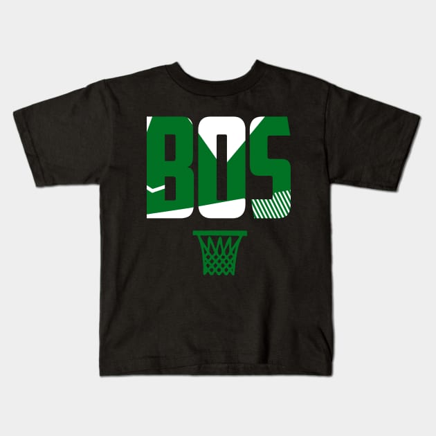 Throwback Boston Basketball Kids T-Shirt by funandgames